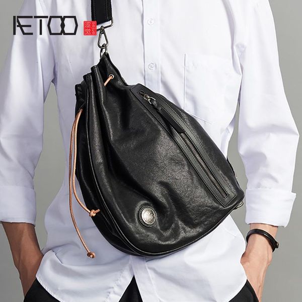 

hbp aetoo trendy leather men's chest bag, fashion head leather one-shoulder bag, men's stiletto bag