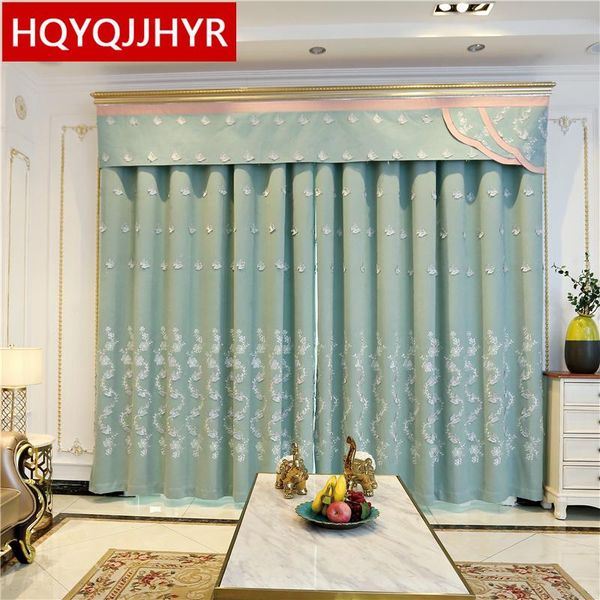 

curtain & drapes modern minimalist green butterfly three-dimensional embroidery living room curtains bedroom for el