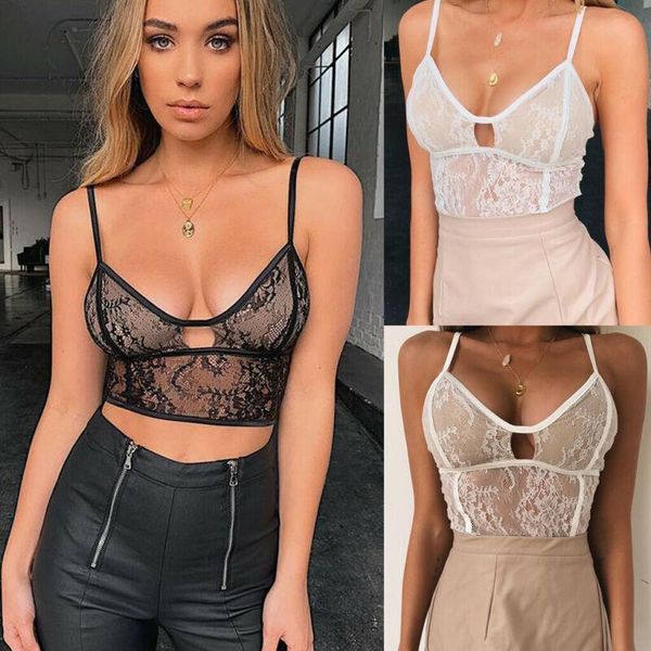 

женщины сексуальные кружевные цветочные флористические бралет bralet bralet bras bustier raupded wrange top cami tank tops drop, White