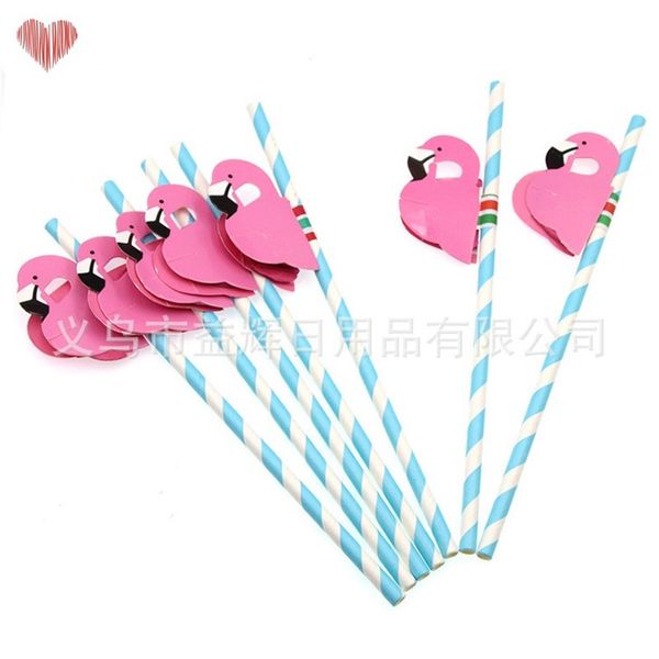 

new design 25pcs flamingo striped straws luau beach tropical party barware favor xman cocktail wedding party supplies decor gift 19 n2