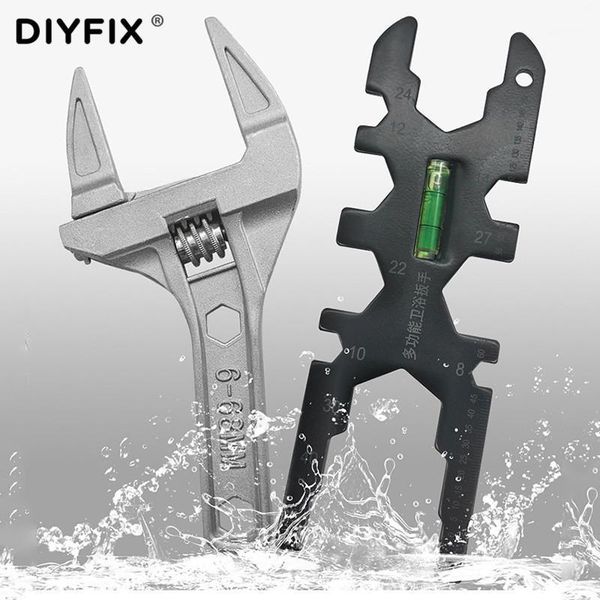 

diyfix 1pc multifunctional sink h-type wrench 6-68mm aluninium alloy snap short shank adjustable spanner plumbing bathroom tool1