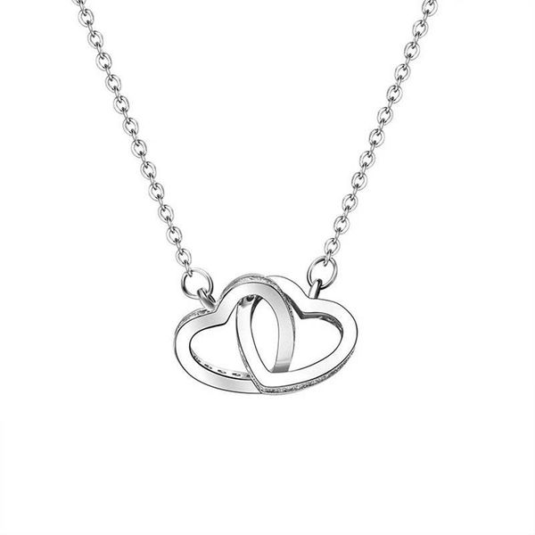 

hearts necklace silver s925 platinum plating pendant birthday gift ll@17