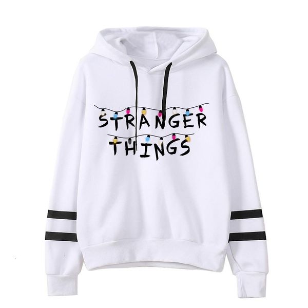 

незнакомецные вещи hoodie женщина с капюшоном с капюшоном cpop толстовки kawaii корейский негабаритный harajuku хип-хоп толстовка толстовки, Black
