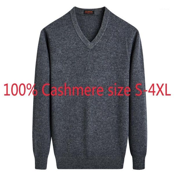 

men's sweaters autumn winter men double ply thickened 100% cashmere sweater casual v-neck computer knitted thick plus size smlxl2xl3xl4, White;black