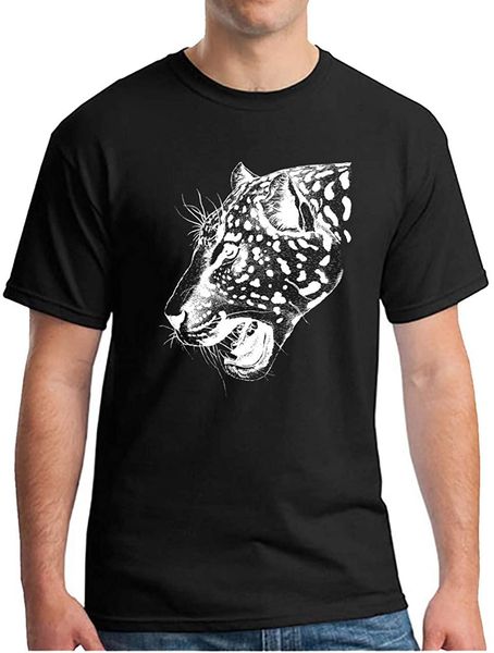 

men's leopard soft printed cotton comfort art animal short sleeve crew neck t-shirts casual sweatshirt, White;black
