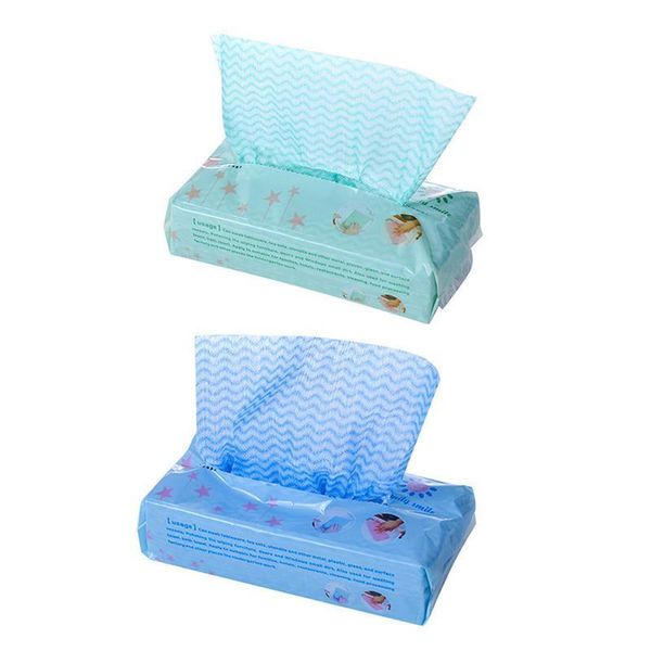 160 pcs / 2 pacotes descartáveis ​​lavar roupa de toalha de cozinha de limpeza de pano de pano de petróleo não-vara de pano de toalha de pano (cor aleatória) 201021