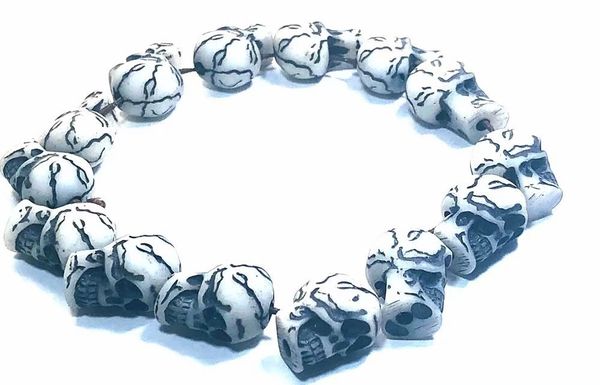 

yqtdmy 10 pcs gothic skull bracelet skeleton punk hip hop cool male boy jewelry creativity gift wholesale, Black