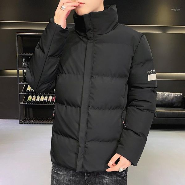 

mens cotton padded jacket men 2020 winter warm slim fit jackets black solid color soft shell casual fashion jacket men1