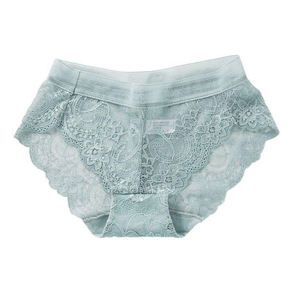 

women's panties women invisible seamless underwear mid rise hollow out floral lace cotton crotch ultra-thin lingerie briefs, Black;pink