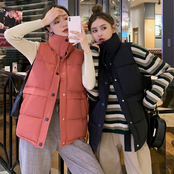 

fall vest winter korean jacket parkas cotton woman women waistcoat women's clothing mujer 2020 wpy1520 o1k1, Black;white