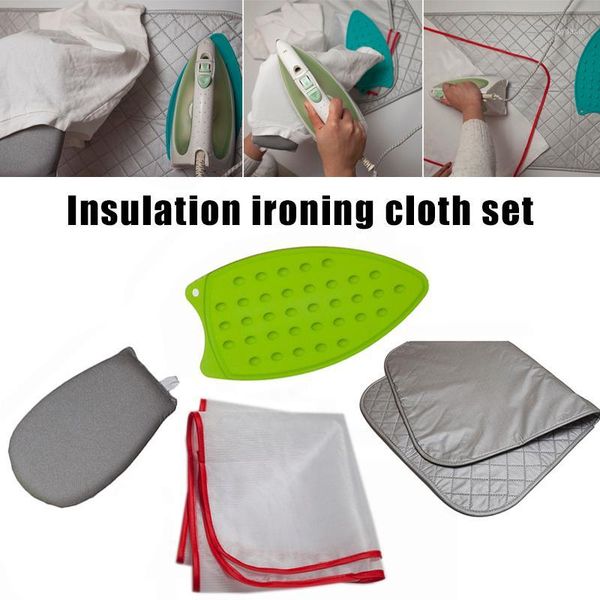 

ironing mat portable travel ironing blanket heat resistant pad cover with silicone iron rest pad for table counterhyd881, Black