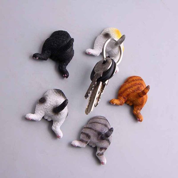 

мультфильм кошка задница холодильник наклейка подарок синтетическая смола ключ держатель на холодильник магнит наклейки липкий нот ключевой