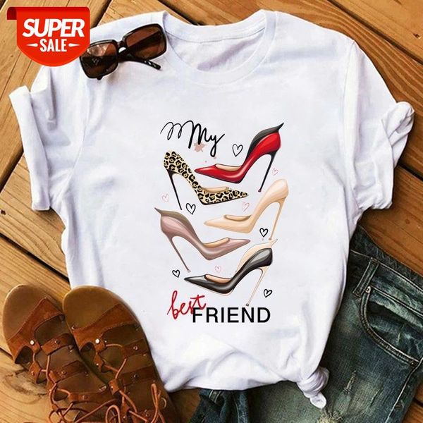 

My Best Friends Sexy High Heels Print Vogue T Shirt Femme Funny Women T-shirts 90s Hip Hop Punk Tshirt Hipster Streetwear Tops #sb9d, White