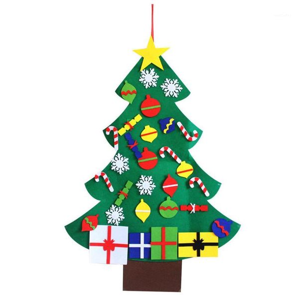

christmas decorations diy felt tree set with hat ornaments for kids xmas gifts door wall hanging arbol de navidad #4au231