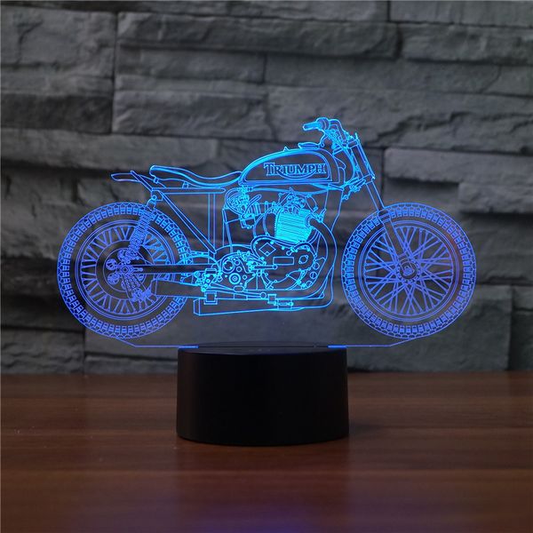 

2021 new motorcycle shape table colorful led usb touch 3d lamp novelty gifts as home decor light m207
