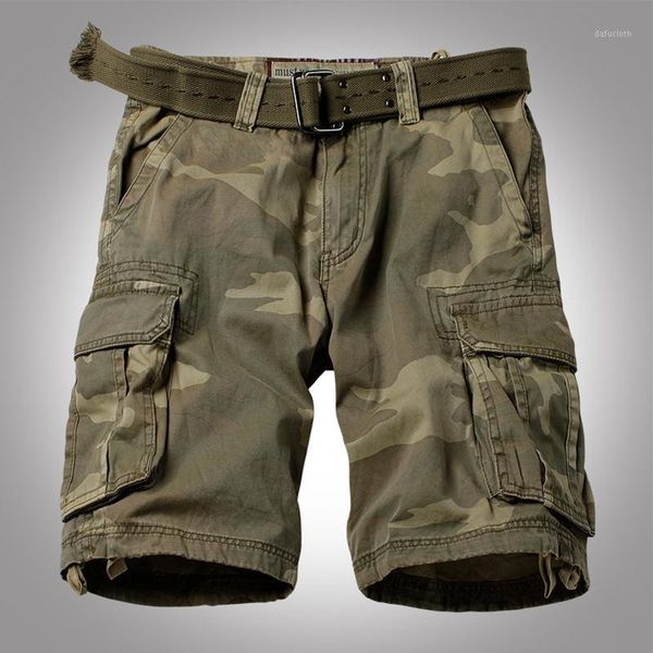

mens cargo shorts 2020 summer fashion camouflage male shorts multi-pocket casual camo outdoors short pants1, Black