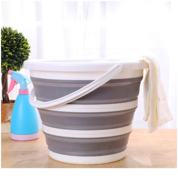

10l new arrival sile folding bucket large capicity save space washabe fishing camping car bucket kitchen items bald qylsxu