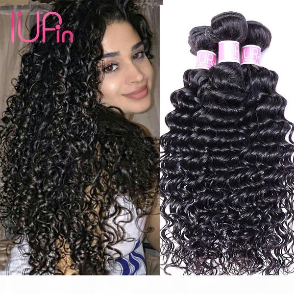 

iupin hair products brazilian deep wave virgin hair 3 bundles cambodian indian malaysian peruvian deep wave curly human hair weaves on sale, Black