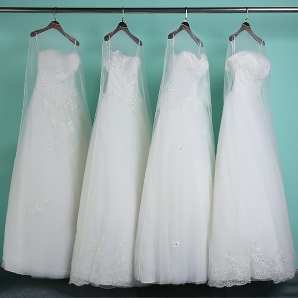 Longa capa de pó de tule macia de 180 cm para roupas de noiva vestido de noiva vestido de noiva