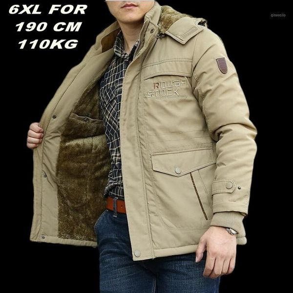 

men parka winter jacket men's windbreak warm padded hooded overcoat men outerwear coat 6xl for 190 cm 110kg1, Black