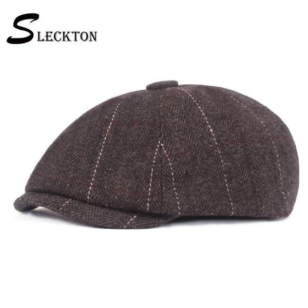 

sleckton tweed men newsboy caps retro berets hat for men's casual octagonal hat france casquette hats peaky blinders, Blue;gray