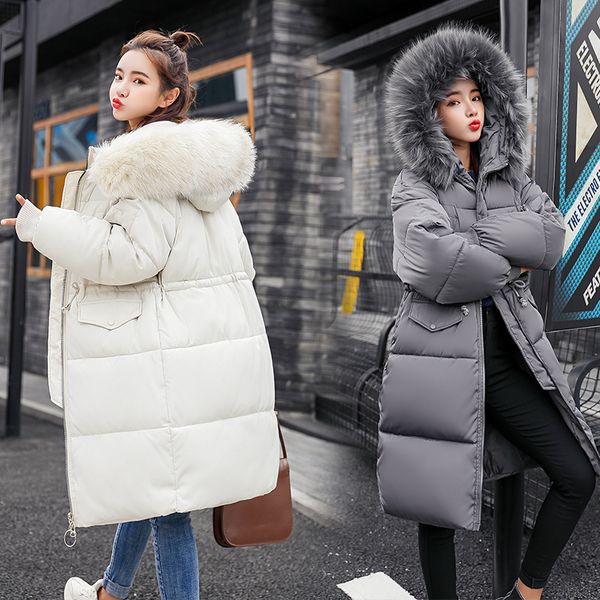 

background long cotton-quilted woman 2020 season thick winter clothes will code heavy arrow take down loose cotton coat 06vr, Black