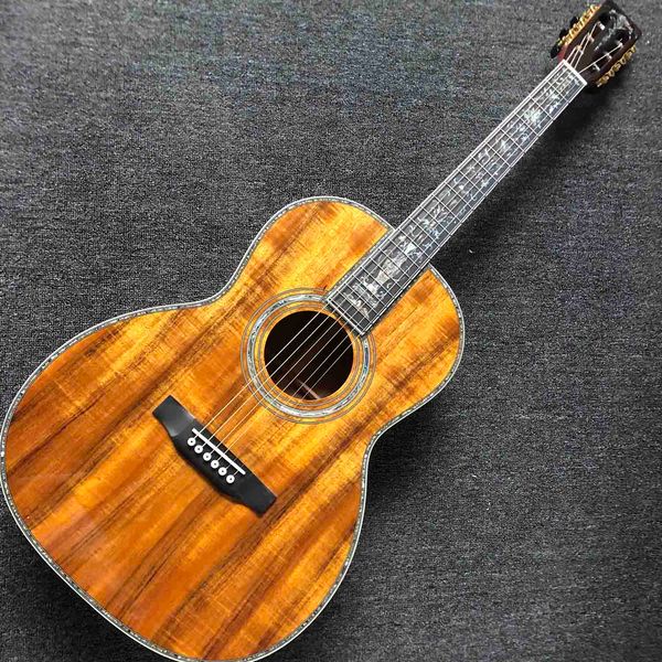 Personalizado Ebony Fretboard 39 polegadas AAA sólido koa top acoustic guitar clássico estilo headstock