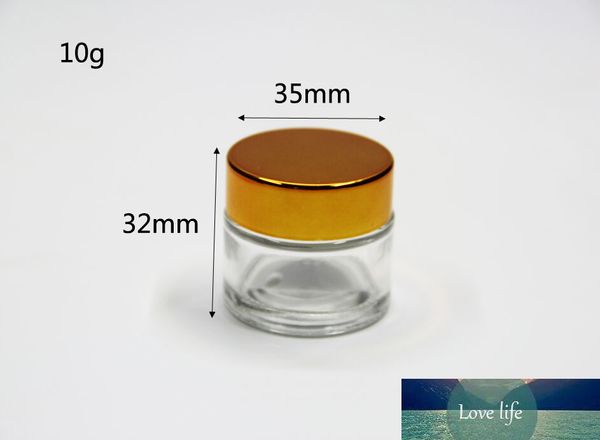 5 adet 10g Yüksek Dereceli Amber Cam Kavanoz Bosx Kozmetik Krem Şişeleri Yüz Kremi Altın Kap Dudak Cam Kılıf Kozmetik Konteyner