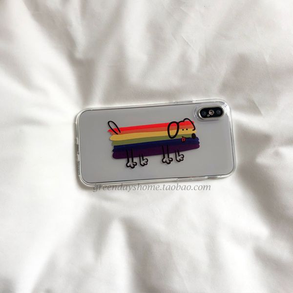 

suitable for 11pro 12 78p xs max / xr korean rainbow dog cute mobile phone case