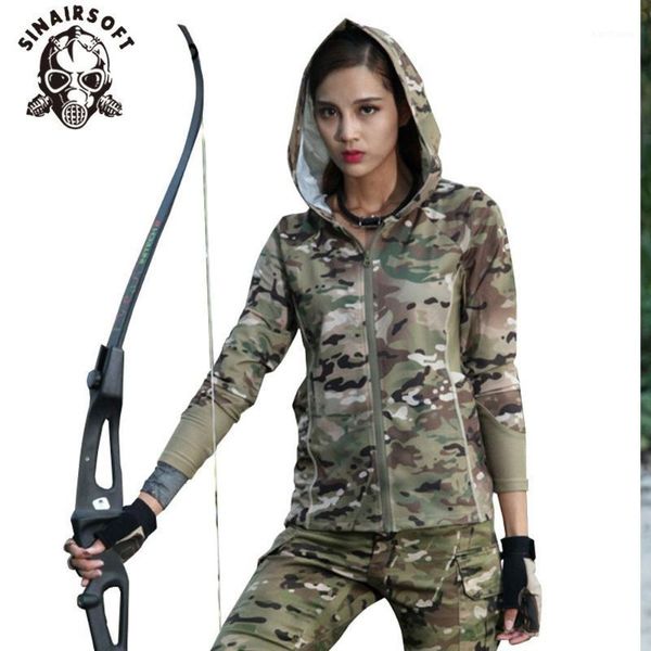 

outdoor jackets&hoodies women camouflage long sleeve hooded tactical urban camo for jogging running sports1, Blue;black