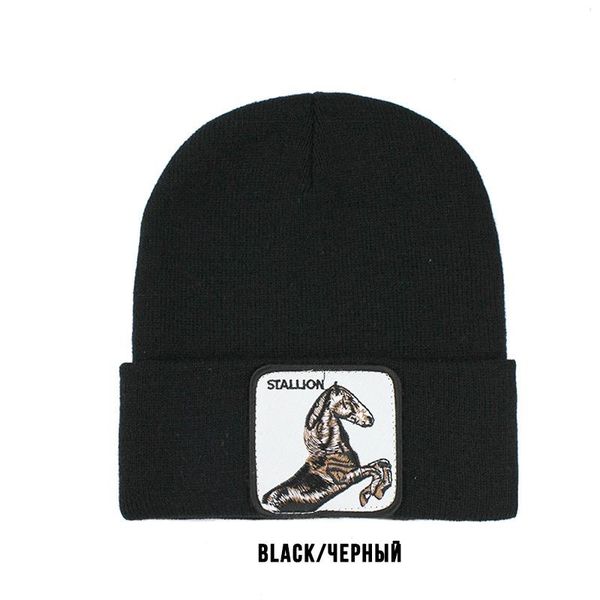 

flb] новое животное beanie hat зимы женщин теплые вязание hat for men hip hop caps skullies cap bonnet unisex gorro f381 bbyuwf sport777, Black;white