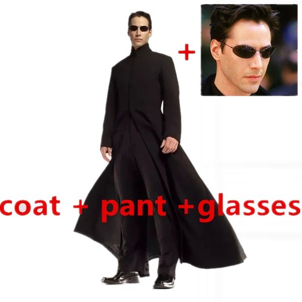 

anime costumes matrix cosplay costume black coat cosplay costume neo trench coat women men halloween cosplay costume customized size