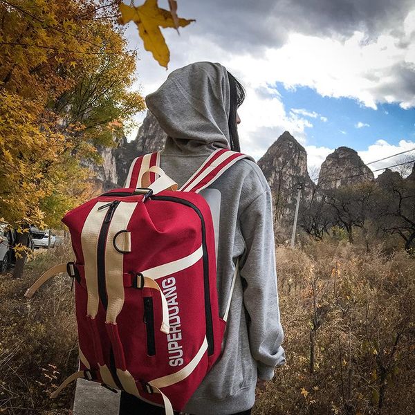 

men sport gym bag women fitness backpack large waterproof multi-functional dry wet separation bag crossbody travel