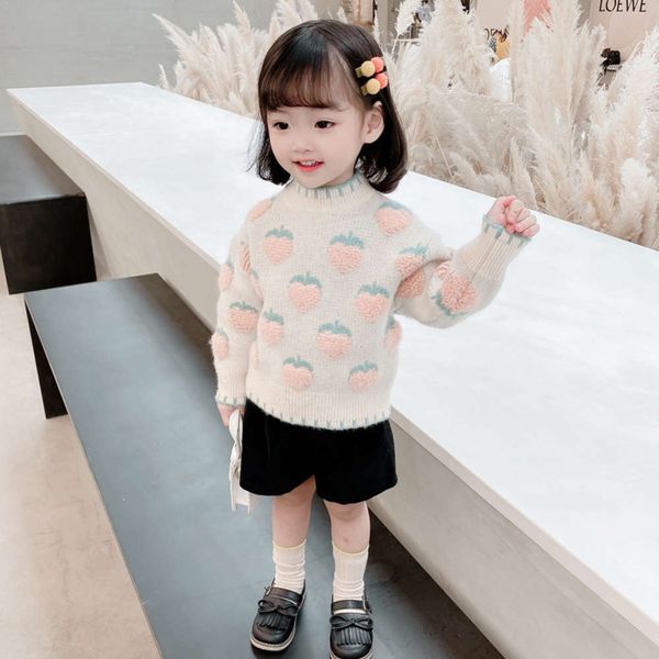 

and girls' autumn winter clothing 2020 foreign sle round neck sweater children's fashion pullover baby's 5b80, Blue
