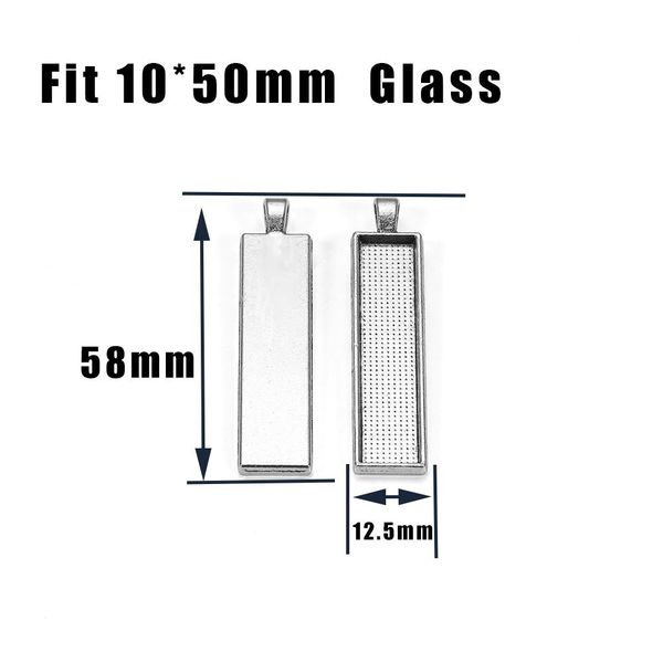 

5шт / серия 10 * 50 мм камея прямоугольник обрамление blank подвеска кабошон основа установка для изготовления ювелирных изделий, аксессуары