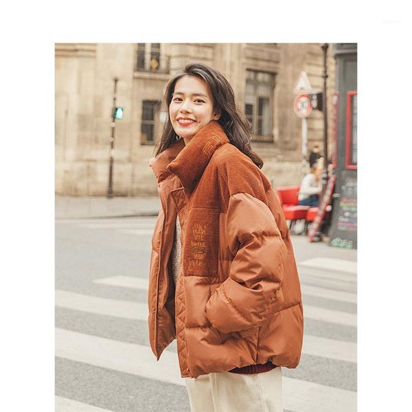 

inman 2020 winter new arrival classic zipper patchwork thick cotton material surface lady fashion women down coat1, Black