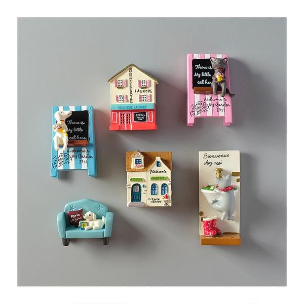 

3d refrigerator magnet sticker resin creative stereo mini house building magnets souvenir artical decoration 3d refrigerator wmtrug