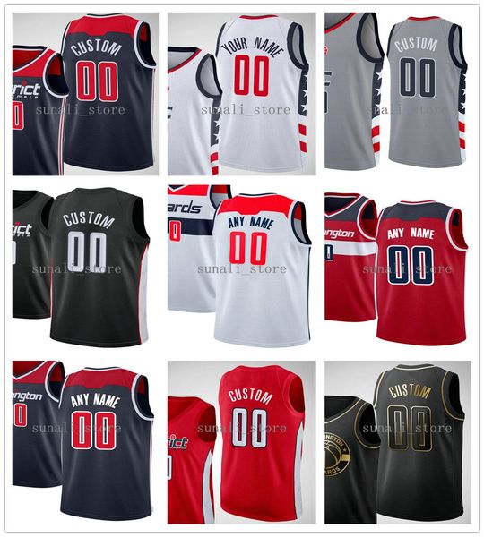 

2021 printed bradley 3 beal john 2 wall rui 8 hachimura raul 21 neto robin 42 lopez jerian 22 grant cassius 5 winston vit krejci jerseys, Black;red