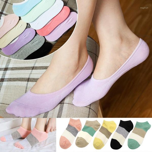 

3/4/5pairs fashion women's socks cotton invisible no show socks non-slip summer short low cut ankle thin boat1, Black;white