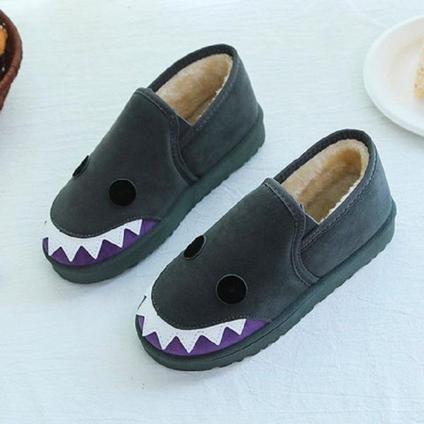 

winter ladies ankle boots versatile comfortable warm plus velvet thick cartoon set foot slip korean version, Black