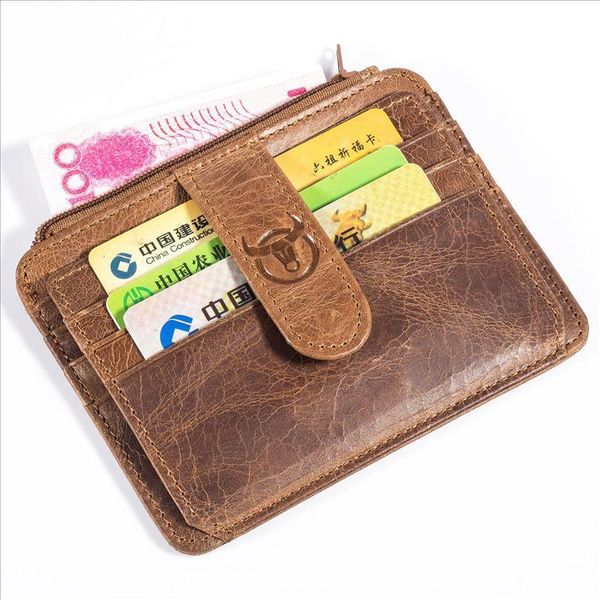 

dcos men wallet business card holder leather pickup package bus card holder slim leather multi card, Red;black