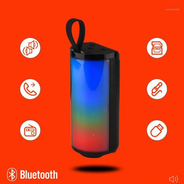 

led portable bluetooth speaker wireless bass column waterproof outdoor usb speakers support aux tf subwoofer loudspeaker tg1691