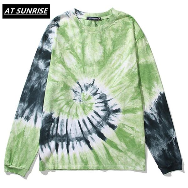 

men's t-shirts atsunrise 2021 men hip hop tie dye t shirt streetwear harajuku tshirt loose hiphop t-shirt oversize cotton tees long sl, White;black