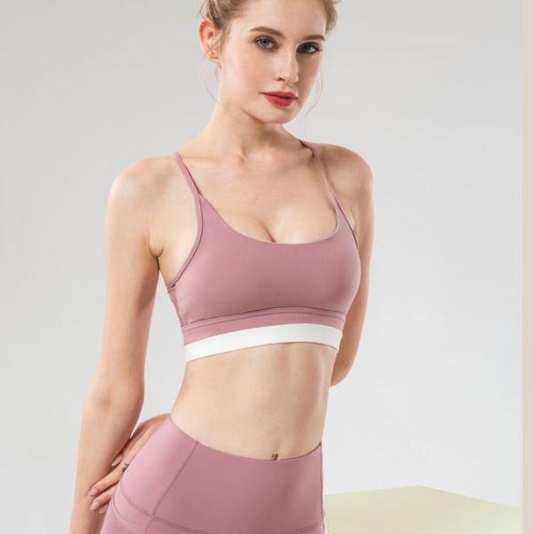 

gym clothing sports underwear women running beauty back cross strap yoga vest fitness bra, White;black
