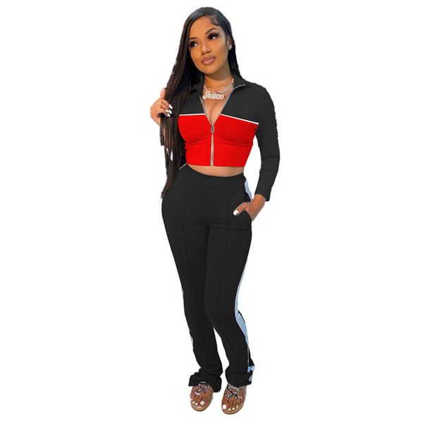 

two panelled ste tracksuits set neck piece designers fashion clothes designer casual lepal 2021 womens women emnjx, Black