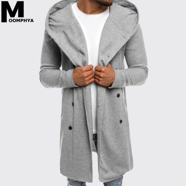 

moomphya 2020 new streetwear long style hooded men trench coat men windbreaker hip hop winter outwear jacket, Tan;black