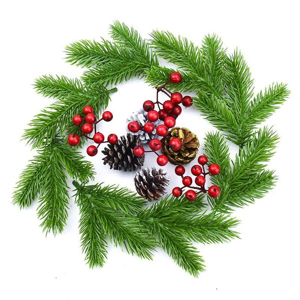 

10 шт. искусственные растения декоративные цветы украшения дома рождественская флористика diy подарки конфеты коробка broidal аксессуары кли