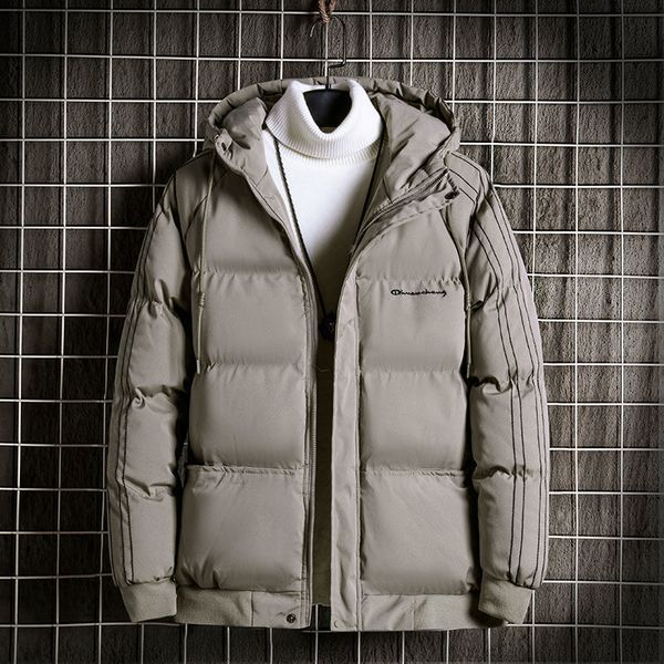 

leisure fashion season new men's cotton korean boys' winter clothes flow bread jacket short down, Black