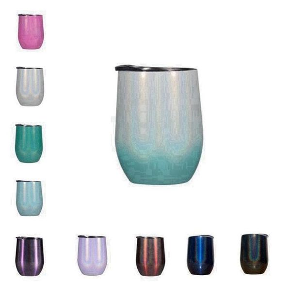 

glitter wine tumbler с крышками водяной боттер из нержавеющей стали радуга яйцо в форме кружки двойной слой 12 унл бесплатный быстрый моря д