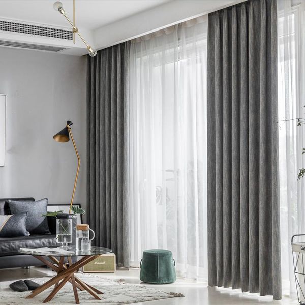 

curtain & drapes american high-grade cotton jacquard curtains thick floating floor living room bedroom blackout linen